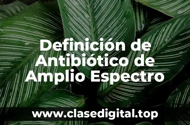 Definición de Antibiótico de Amplio Espectro