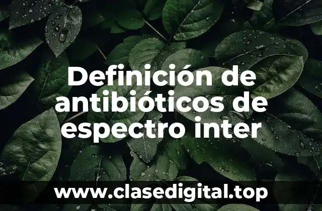 Ejemplos de antibióticos de espectro inter