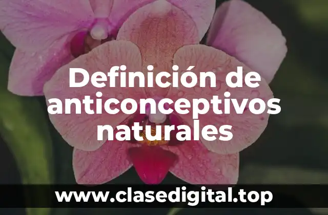 Definición técnica de anticonceptivos naturales