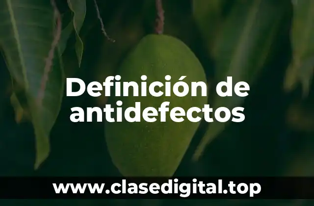Definición de antidefectos