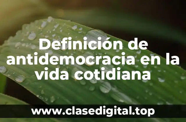 Definición de antidemocracia en la vida cotidiana