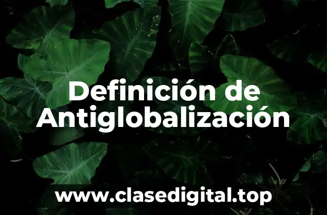Definición técnica de Antiglobalización