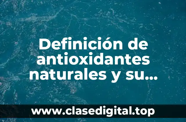 Definición de antioxidantes naturales y su importancia en la salud