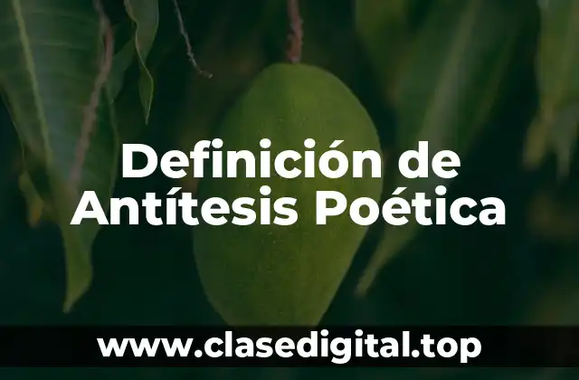 Definición de Antítesis Poética
