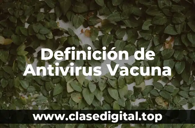 Definición de Antivirus Vacuna