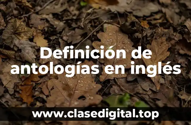 Definición de antologías en inglés