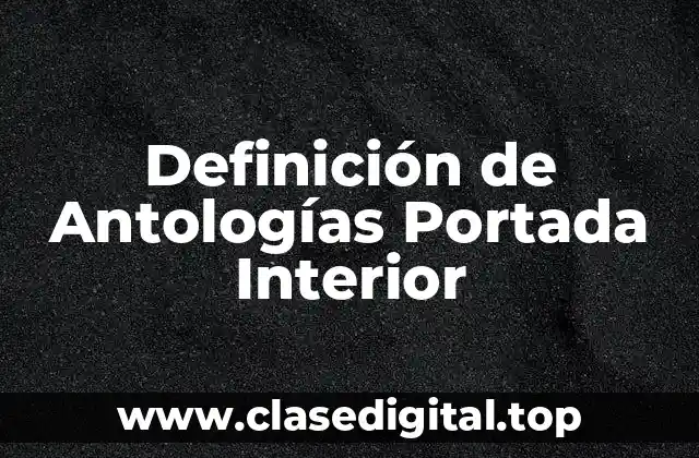 Definición de Antologías Portada Interior