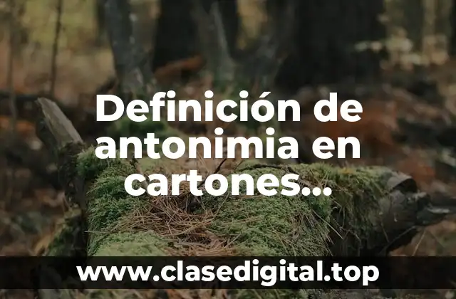 Definición de antonimia en cartones periodísticos
