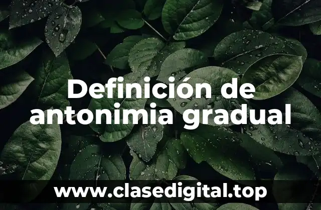 Definición de antonimia gradual