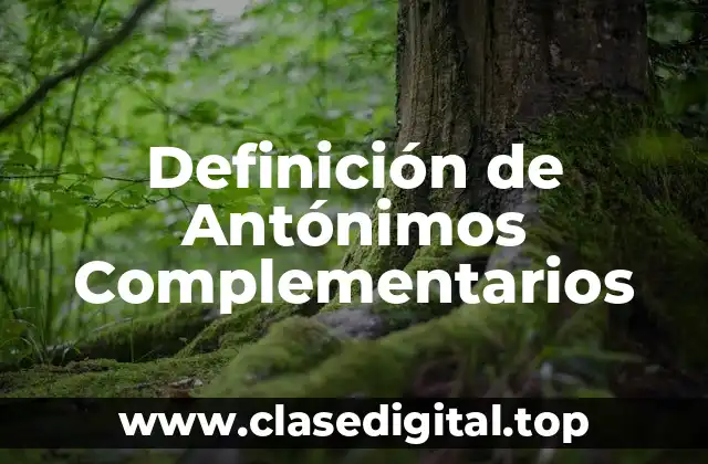 Definición técnica de Antónimos Complementarios