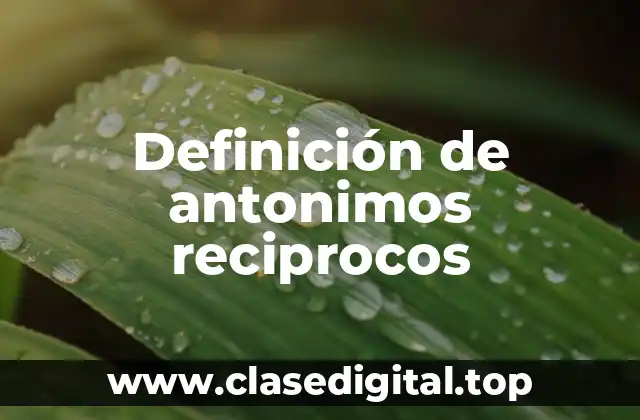 Definición de antonimos reciprocos