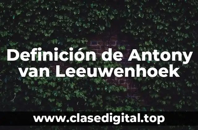 Definición de Antony van Leeuwenhoek