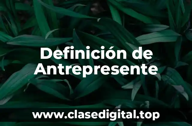 Definición de Antrepresente