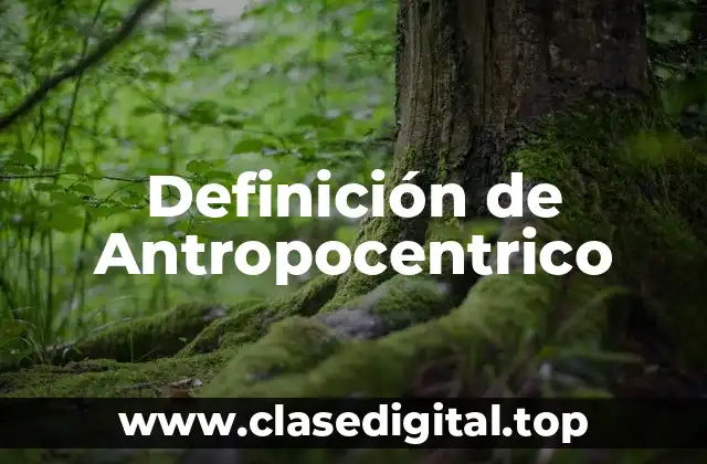 Definición de Antropocentrico