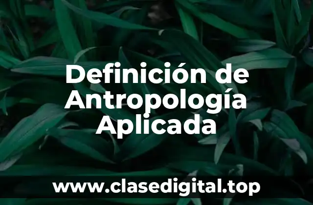 Definición técnica de Antropología Aplicada
