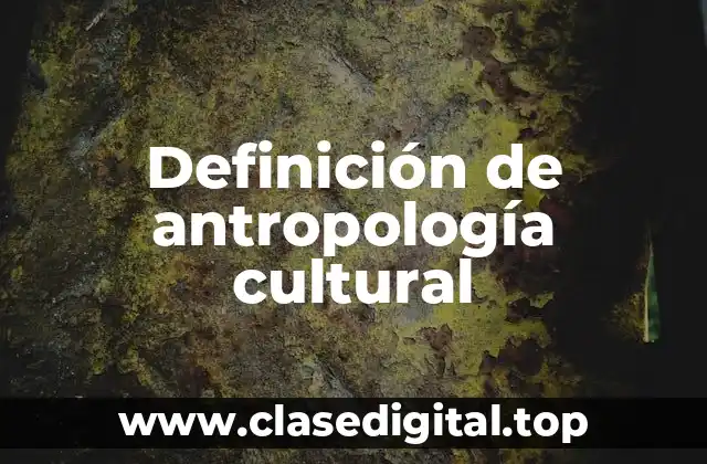 Definición técnica de antropología cultural