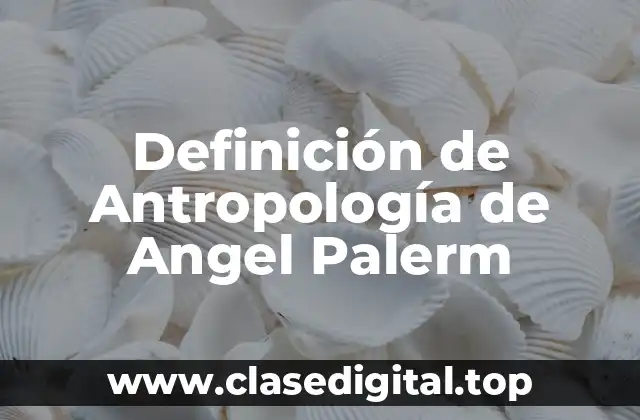 Definición de Antropología de Angel Palerm