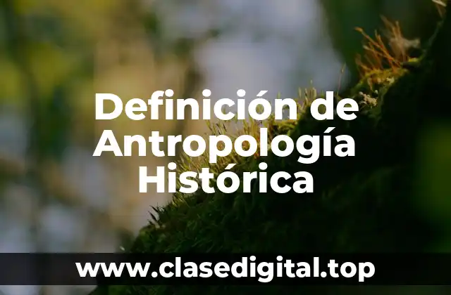 Definición de Antropología Histórica