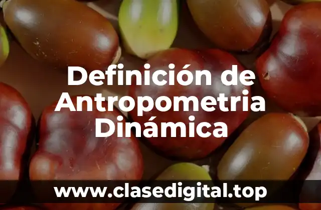 Definición técnica de Antropometria Dinámica