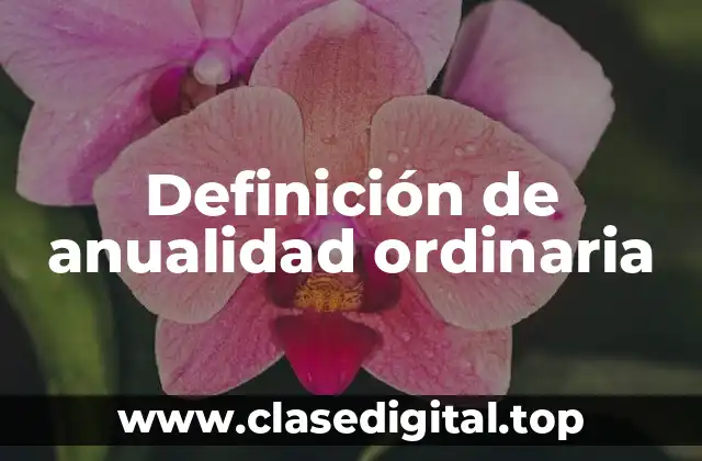 Definición de anualidad ordinaria