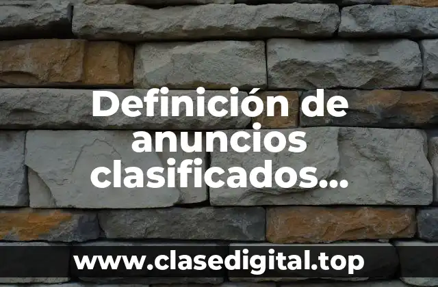 Definición de anuncios clasificados personales