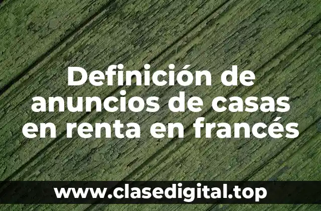 Ejemplos de anuncios de casas en renta en francés