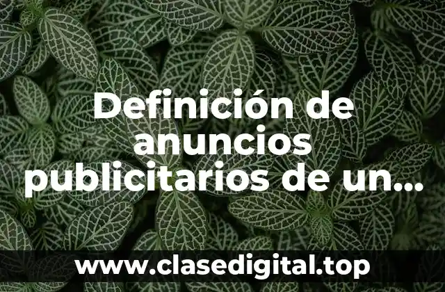 Definición de anuncios publicitarios de un producto