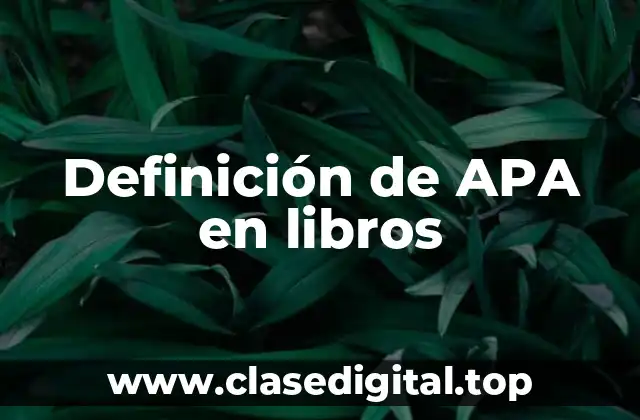 Definición de APA en libros