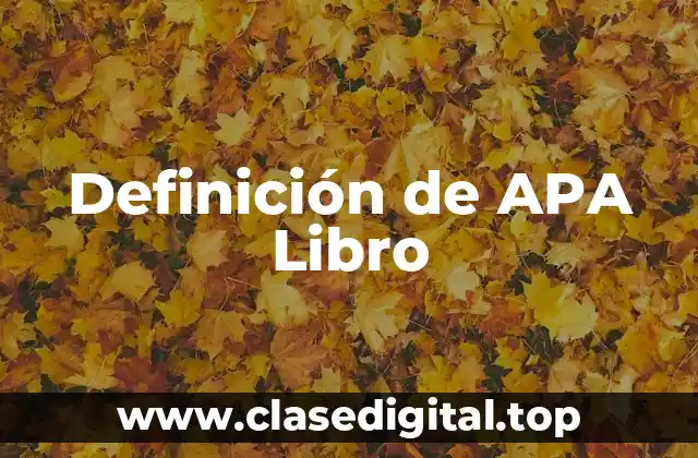 Definición de APA Libro