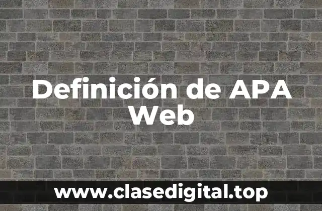 Ejemplos de APA Web