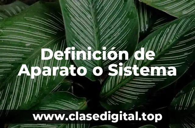 Definición de Aparato o Sistema