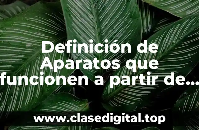 Definición de Aparatos que funcionen a partir de la imantación