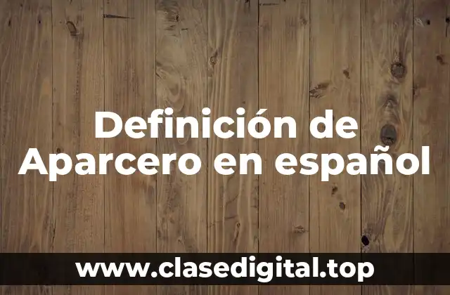 Definición de Aparcero en español