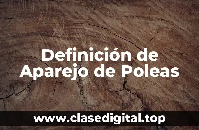 Definición de Aparejo de Poleas