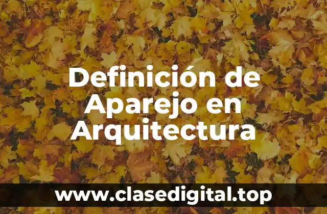 Definición de Aparejo en Arquitectura