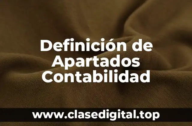 Definición de Apartados Contabilidad