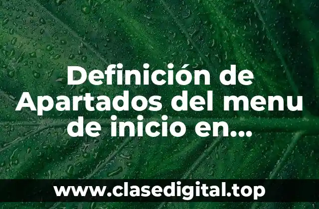 Definición de Apartados del menu de inicio en WordPad