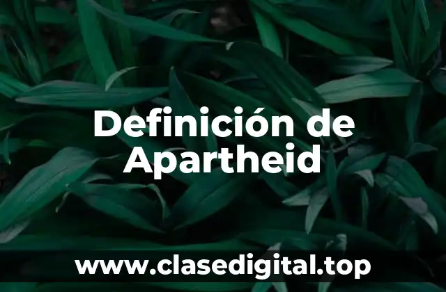 Definición de Apartheid