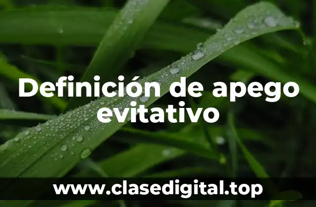 Definición de apego evitativo