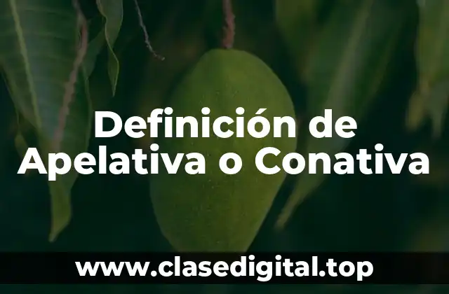 Definición Técnica de Apelativa o Conativa