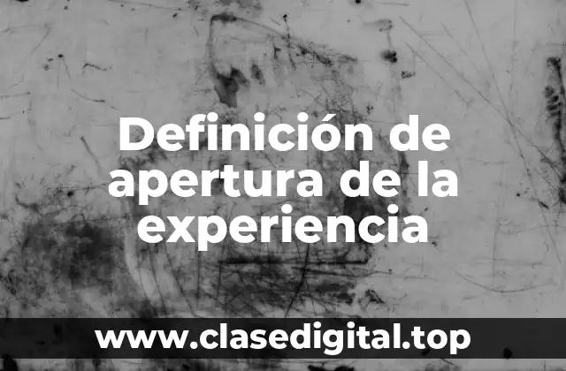 Definición de apertura de la experiencia