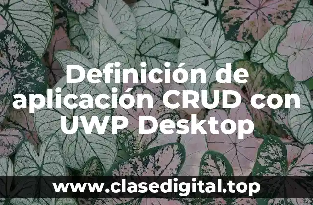 Definición de aplicación CRUD con UWP Desktop