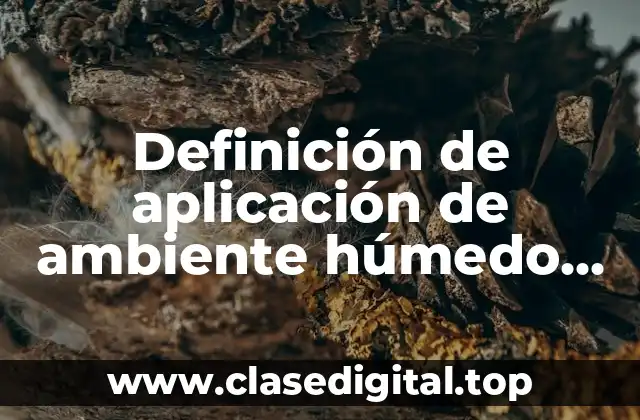 Definición de aplicación de ambiente húmedo en pediatria