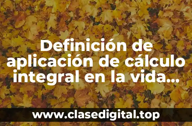 Definición de aplicación de cálculo integral en la vida cotidiana