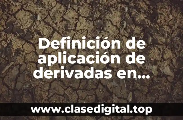 Ejemplos de aplicación de derivadas en economía