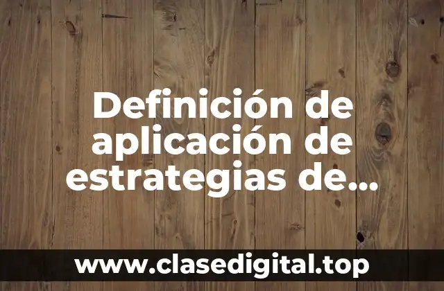 Definición de aplicación de estrategias de aprendizaje en matemáticas