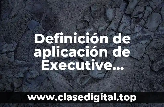 Definición de aplicación de Executive Information System