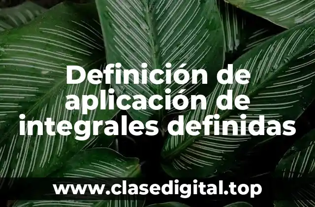 Definición de aplicación de integrales definidas