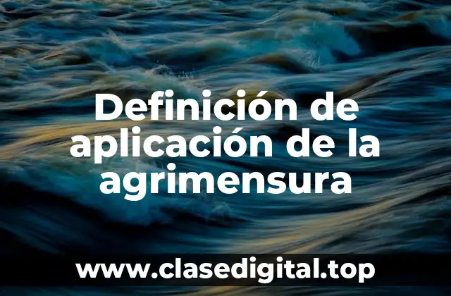 Definición de aplicación de la agrimensura