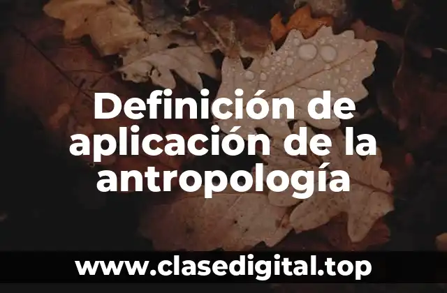 Definición de aplicación de la antropología